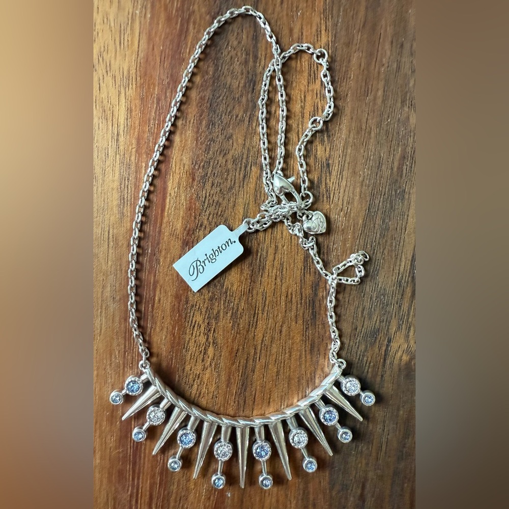 New Brighton Silver Plated Necklace with Crystal Accents Halo Ice Chain